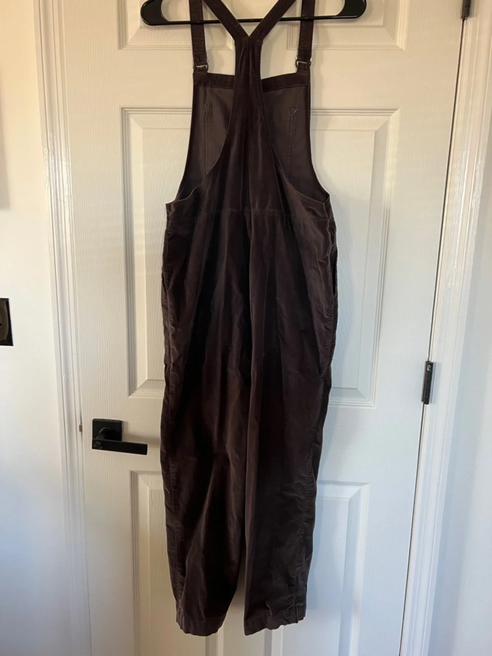 Aerie Velour Overalls in Deep Brown/Plum - Casual Everyday Jumpsuit - Picture 4 of 6
